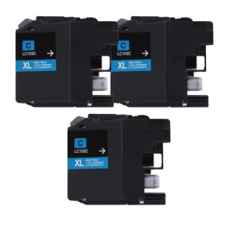 Brother Lc103 Cyan Compatible Ink Cartridge (remanufactured) (pack Of 3)