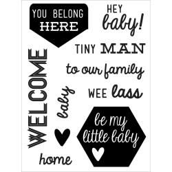 Some Odd Girl 4 X3 Clear Stamp Set   Welcome Baby