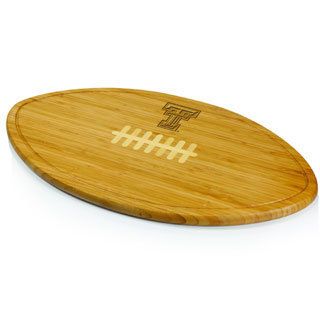 Picnic Time Kickoff Texas Tech Red Raiders Engraved Natural Wood Cutting Board