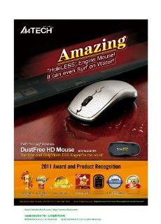 A4Tech Dustfree Holeless 2.4Ghz Wireless Mouse (Silver) Computers & Accessories