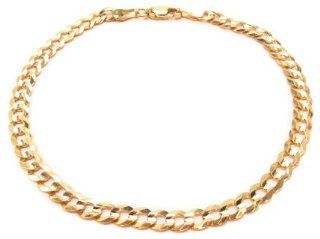 14k Italy Yellow Gold 4.6mm Cuban Curb Link Chain Bracelet 7.5" Inches Jewelry