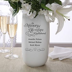 Personalized Wedding Memorial Vase   In Memory Of