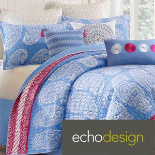 Echo Home Echo Brand Woodblock Paisley Coverlet With Optional Sham Separates Multi Size Twin
