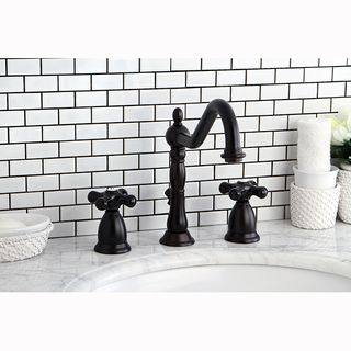 Victorian Oil Rubbed Bronze   Black Widespread Bathroom Faucet