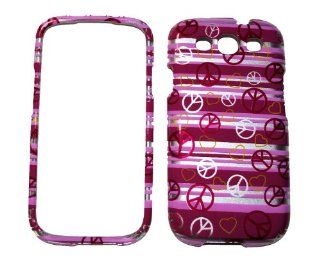Yellow Pink Red Peace Heart Design Snap on Protective Cover Case for Samsung Galaxy S3 i9300 SGH i747 Cell Phones & Accessories