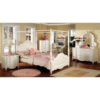 Furniture Of America Sofia Fairy Tale Style Pearl White 4 piece Twin Bedroom Set White Size Twin