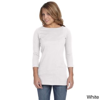 Bella Bella Womens Gwen Half Sleeve Boatneck T shirt White Size XXL (18)