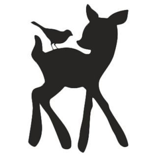 Alphabet Garden Designs Forest Critter Chalkboard Deer and Bird Vinyl Wall De