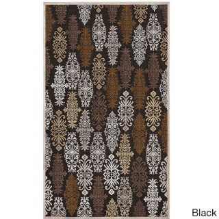 Surya Carpet, Inc Hand woven Damask Fremont Abstract Area Rug (88 X 12) Black Size 88 x 12