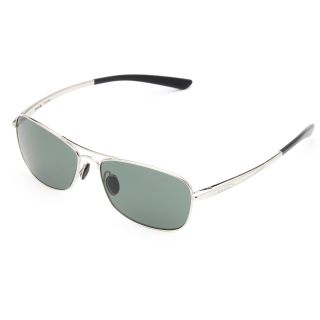 Bolle Mens Ventura Shiny Silvertone Aviator Sunglasses