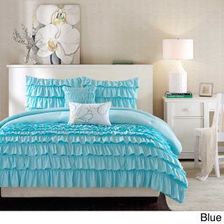 Id intelligent Designs Id intelligent Design Demi 3 piece Comforter Set Blue Size Twin