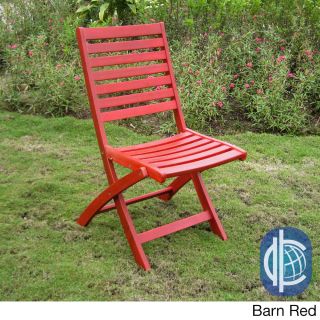 International Caravan Acacia Hardwood Folding Ladder Back Chairs (set Of 2) Red Size 2 Piece Sets