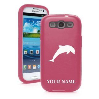 SudysAccessories Personalized Customized Custom Dolphin Galaxy S3 Case SIII Case i9300   MetalTouch Red Aluminium Shell With Silicone Inner Protective Designer Case Personalized For FREE(Send us an  email after purchase with your choice of NAME) Cell Phon