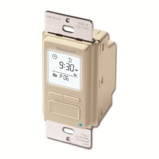 Honeywell RPLS741B1007/U EconoSWITCH 7 Day Programmable Timer for Lights, Light Almond   Wall Timer Switches  