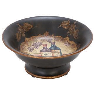 Black Ceramic Footed Bowl