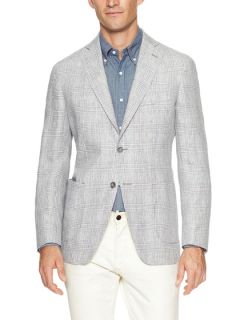 Linen Plaid Blazer by Acquaviva