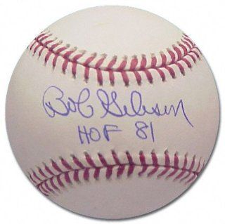 Bob Gibson Autographed Baseball with HOF 81 Inscription  Sports & Outdoors