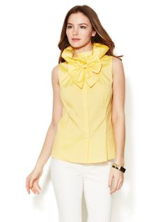 Clarissa Stretch Cotton Bow Top by Lafayette 148 New York