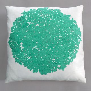 Dermond Peterson Hydrangea Pillow HYDXX35000 Color Turquoise / White