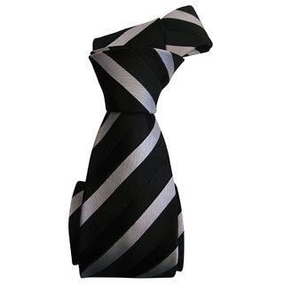 Sophisticated Dmitry Mens Black Patterned Italian Silk Tie