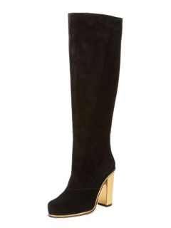Gold Heel Suede Tall Boot by Marni