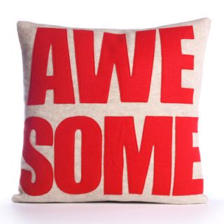 Alexandra Ferguson Awesome Pillow AWE 16 Color Oatmeal / Red