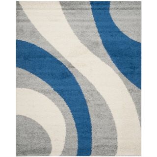 Safavieh Shag Grey/ Blue Rug (53 X 76)