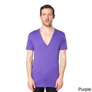 American Apparel American Apparel Unisex Sheer Jersey Deep V neck T shirt Purple Size XS
