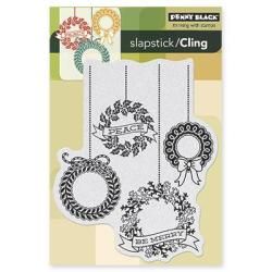 Penny Black Cling Rubber Stamp 4 X6 Sheet   Wreath Celebration