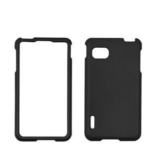 [ManiaGear] Black Rubberized Shield Hard Case for LG Optimus F3 LS720 + Stylus Pen (Sprint) Cell Phones & Accessories