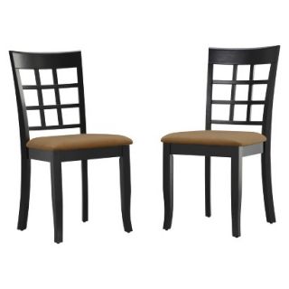 Dining Chair Kensington Lattice Back Chair   Black (Set of 2)