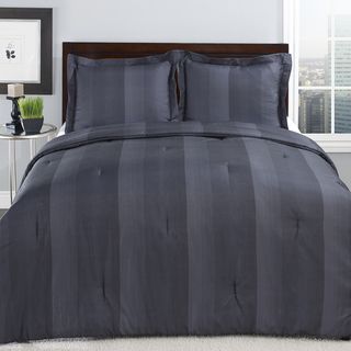 Perry Ellis Adrien Stripe Slate 3 piece Comforter Set