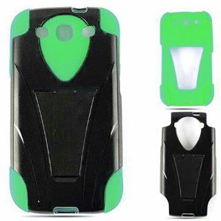 Cell Armor I747 PC JELLY 03 PDG Samsung Galaxy S III I747 Hybrid Fit On Case   Retail Packaging   Green Skin with Black Snap Cell Phones & Accessories