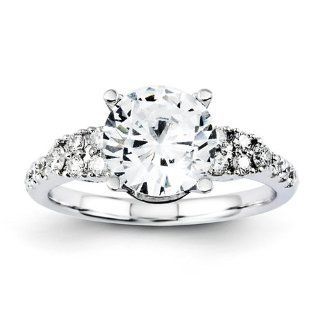 14K White Gold Diamond Semi Mount 1.00ct. Center Stone Ring Diamond quality AA (I1 clarity, G I color) Jewelry
