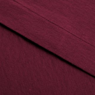Ione Convert a fit Flannel 4 piece Sheet Set   Fitted And Flat Sheets Are Connected Burgundy Size California King