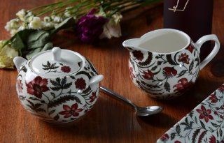 'Coromandel Coast' Fine Bone China Sugar Bowl and Creamer Gift Set  Cream And Sugar Sets  