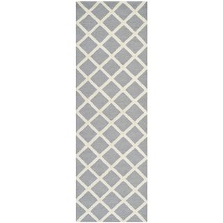 Safavieh Contemporary Handmade Moroccan Cambridge Silver/ Ivory Wool Rug (26 X 6)