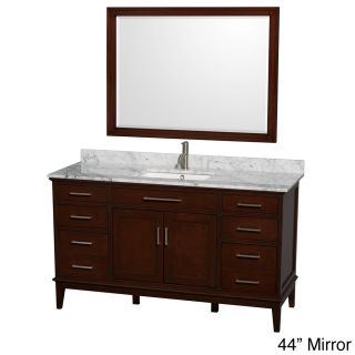 Wyndham Collection Hatton 60 inch Dark Chestnut Carrera Counter Single Vanity