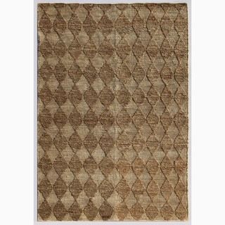 Handmade Taupe/ Ivory Hemp Eco friendly Rug (5 X 8)