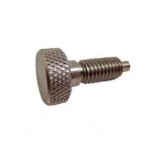 HRSS Series Stainless Steel Non Lock Out Type Inch Size Hand Retractable Spring Plunger with Knurled Handle, without Patch, 3/8" 16 Thread Size, 0.750" Thread Length Metalworking Workholding