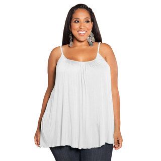 Sealed With A Kiss Womens White Plus size Pretty Jersey Camisole