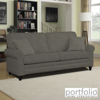 Portfolio Bradley Charcoal Grey Linen Sofast Sofa