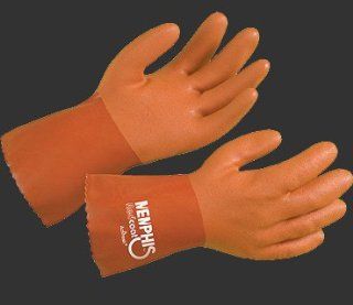 (12 Pair) Memphis 6620XL Red Coat Gloves, Red PVC, Double Dipped 10", Size XL Automotive