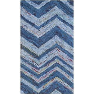 Safavieh Handmade Nantucket Blue/ Multi Cotton Rug (23 X 4)