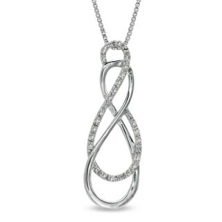 10 CT. T.W. Diamond Double Infinity Pendant in Sterling Silver