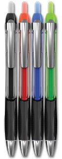 Write Dudes Aero Retractable Ballpoint Pens, Assorted Color Inks, 4 Count (14619) 
