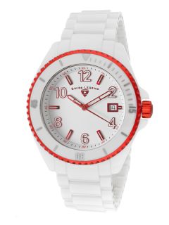 Womens Luminar White & Red Watch by Swiss Legend Watches