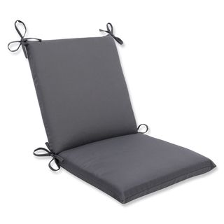 Pillow Perfect Squared Corners Chair Cushion With Charcoal Sunbrella Fabric