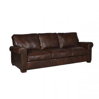 Hudson Cocoa Top grain Leather 96 inch Sofa
