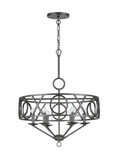 Wrought Iron Six Light Chandelier by Crystorama